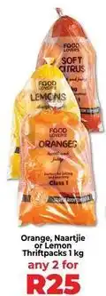 Food Lover's Market Lovers+ - orange, naartjie or lemon thriftpacks offer