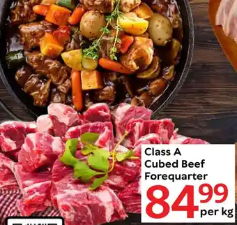 Class A Cubed Beef Forequarter