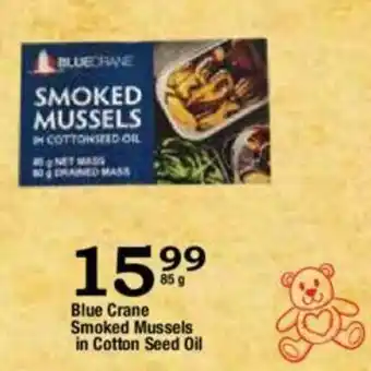 Oxford Freshmarket Bluecrane Smokes Mussels in Cottonseed Oil 85g offer