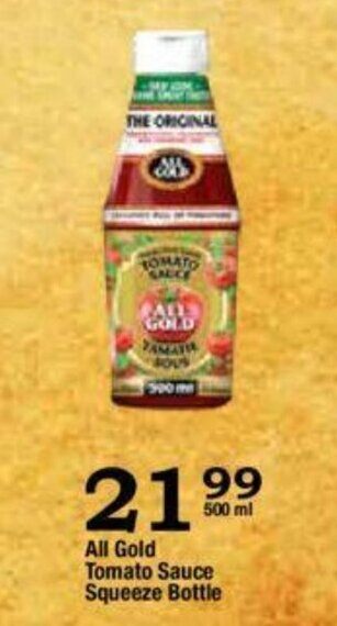 Oxford Freshmarket All Gold Tomato Sauce Squeeze Bottle 500ml offer