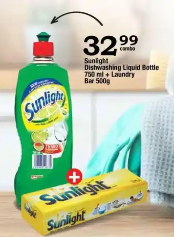 Oxford Freshmarket Sunlight Dishwashing Liquid 750ml + Laundry Bar 500g offer