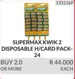 KitKat Cash and Carry SUPERMAX KWIK 2 DISPOSABLE H/CARD PACK offer