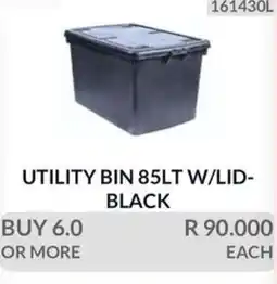 KitKat Cash and Carry UTILITY BIN 85LT W/LID- BLACK offer