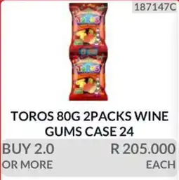 KitKat Cash and Carry TOROS 80G 2PACKS WINE GUMS offer
