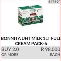 KitKat Cash and Carry BONNITA UHT MILK 1LT FULL CREAM offer