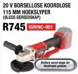 Adendorff Machinery Mart 20 V BORSELLOSE KOORDLOSE 115 MM HOEKSLYPER offer