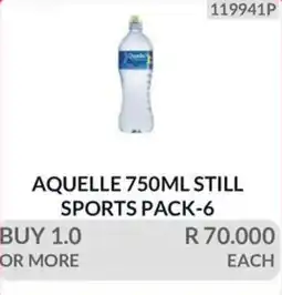 KitKat Cash and Carry AQUELLE 750ML STILL SPORTS PACK-6 offer