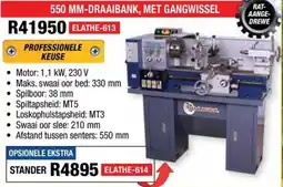 Adendorff Machinery Mart 550 MM-DRAAIBANK, MET GANGWISSEL ELATHE-613 offer