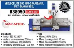 Adendorff Machinery Mart VEELDOELIGE 550 MM-DRAAIBANK, MET GANGWISSEL ELATHE-251 MAC AFRIC offer