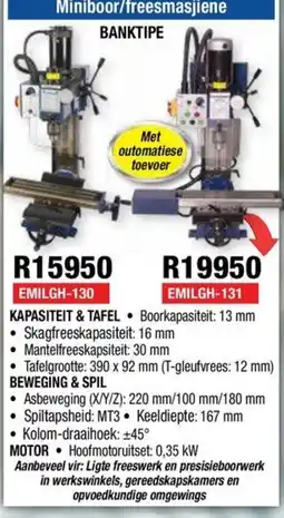 Adendorff Machinery Mart Miniboor/freesmasjiene BANKTIPE offer