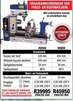 Adendorff Machinery Mart DRAAIBANKKOMBINASIE VAN FREES- EN BOORMASJIENE offer