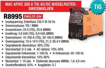 MAC AFRIC 200 A TIG AC/DC WISSELRIGTER-SWEISMASJIEN