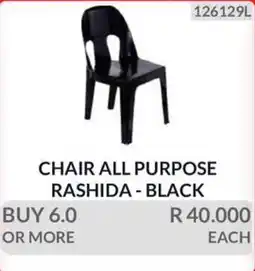 KitKat Cash and Carry CHAIR ALL PURPOSE RASHIDA - BLACK offer