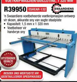 Adendorff Machinery Mart Swaardiens voetknipmasjien/guillotine offer