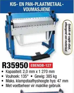 Adendorff Machinery Mart KIS- EN PAN-PLAATMETAAL-VOUMASJIENE EBENDB-127 offer