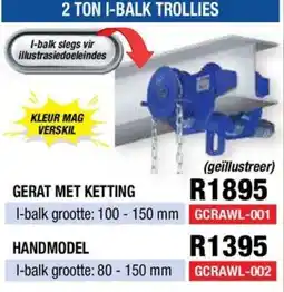Adendorff Machinery Mart 2 TON I-BALK TROLLIES offer