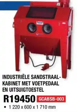 Adendorff Machinery Mart INDUSTRIËLE SANDSTRAAL-KABINET MET VOETPEDAAL EN UITSIJGTOESTEL offer