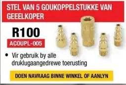 Adendorff Machinery Mart Goukoppelstukke van Geeelkoper offer