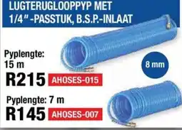 Adendorff Machinery Mart Lugteruglooppy met 1/4"-passtuk, B.S.P.-inlaat offer
