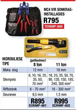 Adendorff Machinery Mart MC4 VIR SONKRAAG-INSTALLASIES offer