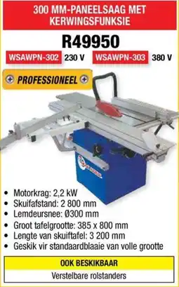 Adendorff Machinery Mart 300 MM-PANEELSAAG MET KERWINGSFUNKSIE offer