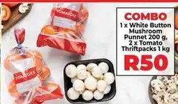 Food Lover's Market White button mushroom punnet and tomato thriftpacks offer