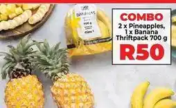 Food Lover's Market 2 x pineapples, 1 x banana thriftpack offer