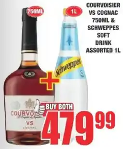 Boxer Courvoisier VS Cognac & Schweppes Soft Drink Assorted offer