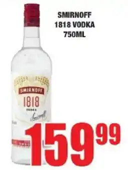 Boxer Smirnoff 1818 Vodka offer