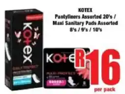 Boxer Kotex Pantyliners Assorted offer