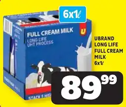Usave UBRAND LONG LIFE FULL CREAM MILK offer