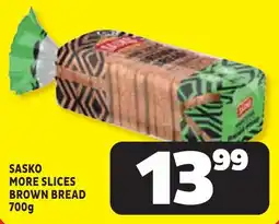 Usave SASKO MORE SLICES BROWN BREAD offer
