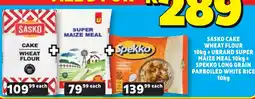 Usave Sasko Cake Wheat Flour + Ubrand Super Maize Meal + Spekko Long Grain Parboiled White Rice offer