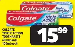 Usave Colgate Triple Action Toothpaste offer