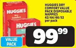 Usave Huggies Dry Comfort Value Pack Disposable Nappies offer