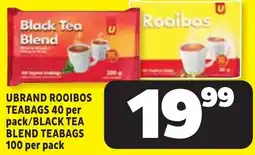 Usave UBRAND ROOIBOS TEABAGS / BLACK TEA BLEND TEABAGS offer