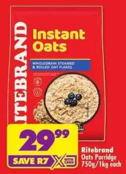 Shoprite Ritebrand Instant Oats offer