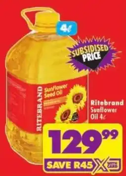 Shoprite Ritebrand Sunflower Seed Oil offer