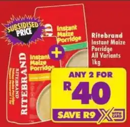 Shoprite Ritebrand Instant Maize Porridge offer