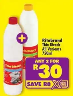 Shoprite Ritebrand Thin Bleach offer