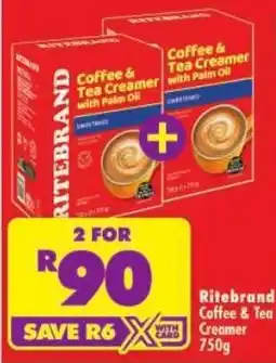 Shoprite Ritebrand Coffee & Tea Creamer offer