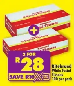 Shoprite Ritebrand White Facial Tissues offer