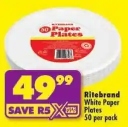 Shoprite Ritebrand White Paper Plates offer