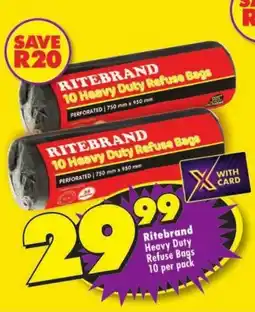 Shoprite Ritebrand Heavy Duty Refuse Bags offer