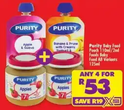 Shoprite Purity Baby Food Pouch offer