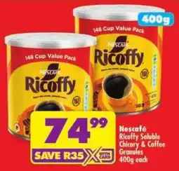 Shoprite Nescafé Ricoffy Soluble Chicory & Coffee Granules offer