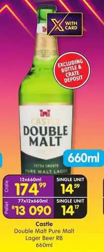 Shoprite Castle Double Malt Pure Malt Lager Beer RB offer