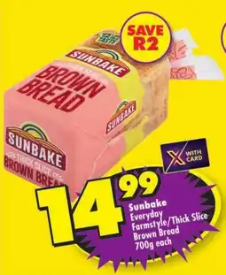 Shoprite Sunbake Everyday Farmstyle/Thick Slice Brown Bread offer