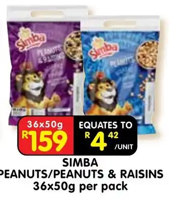 SIMBA PEANUTS/PEANUTS & RAISINS