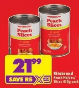 Shoprite Ritebrand Peach Slices offer